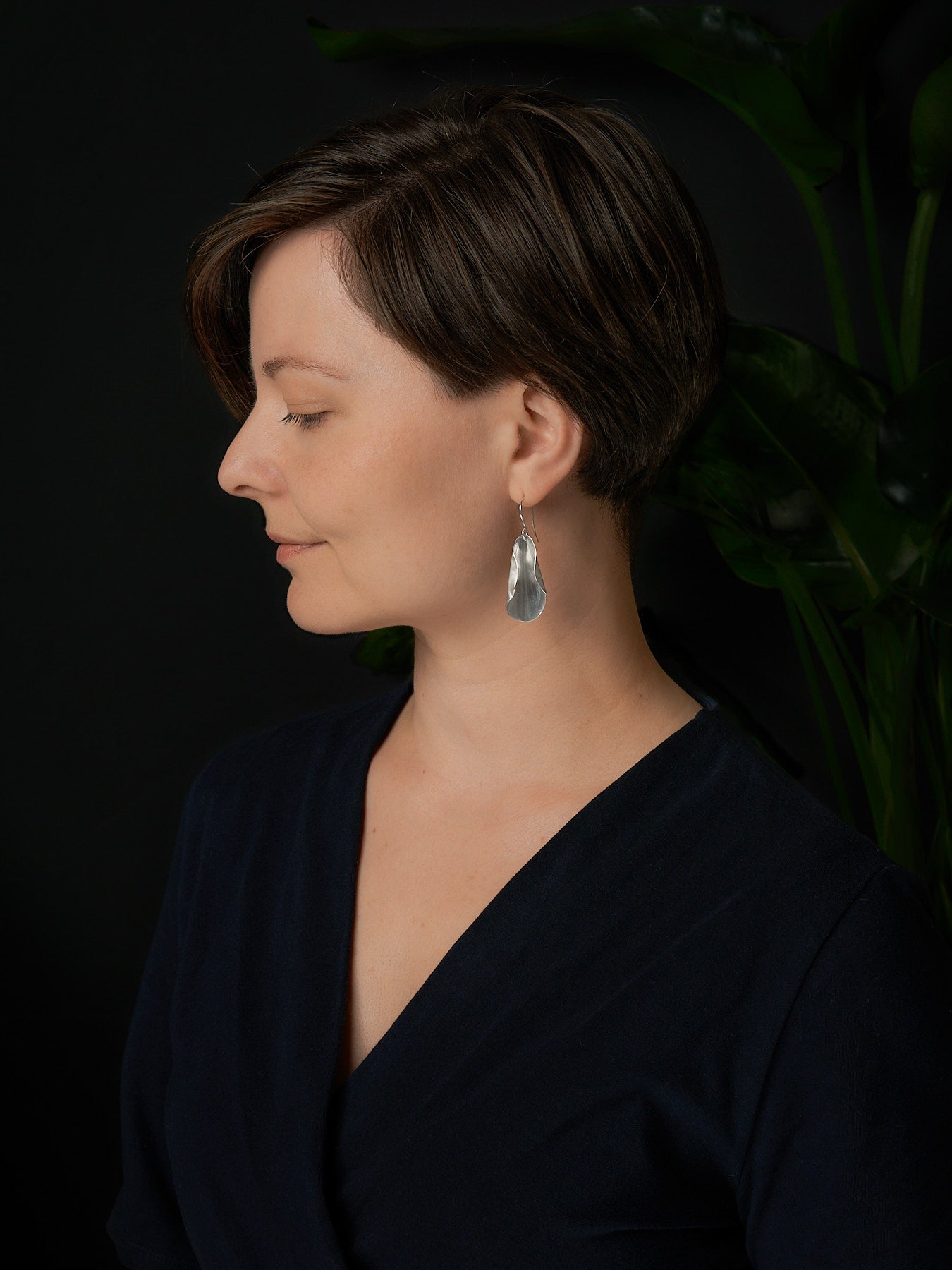Magnolia statement earrings in silver