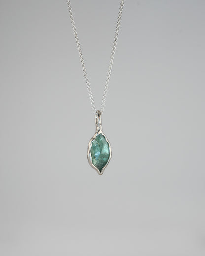 Cocoon Green Kyanite Silver Necklace