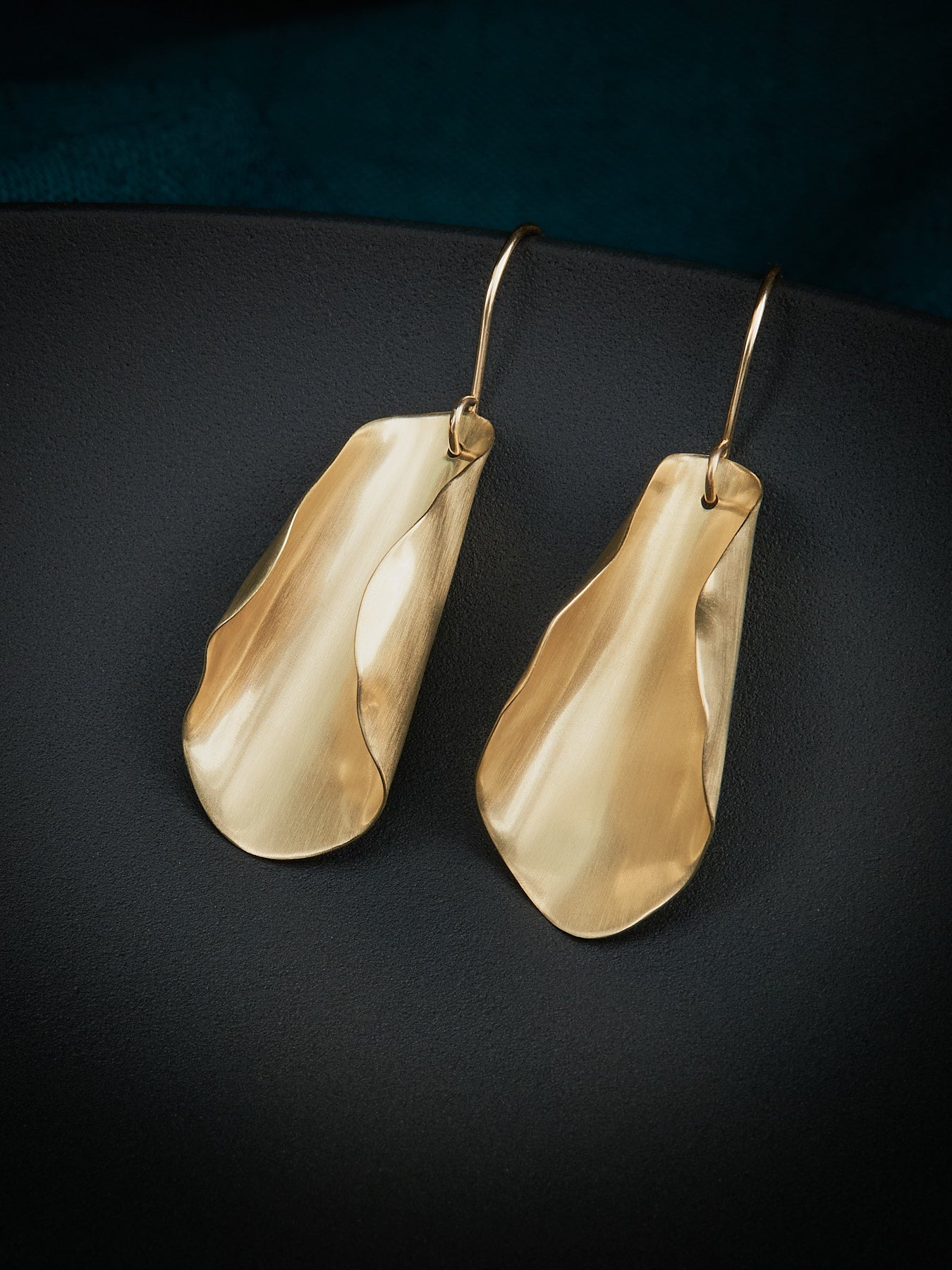 Magnolia statement earrings in brass