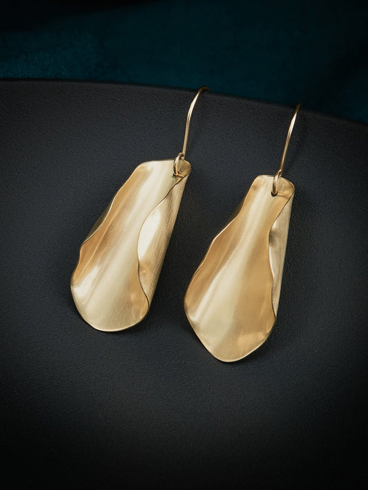 Magnolia statement earrings in brass