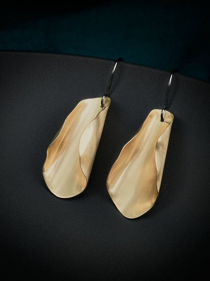 Magnolia statement earrings in brass