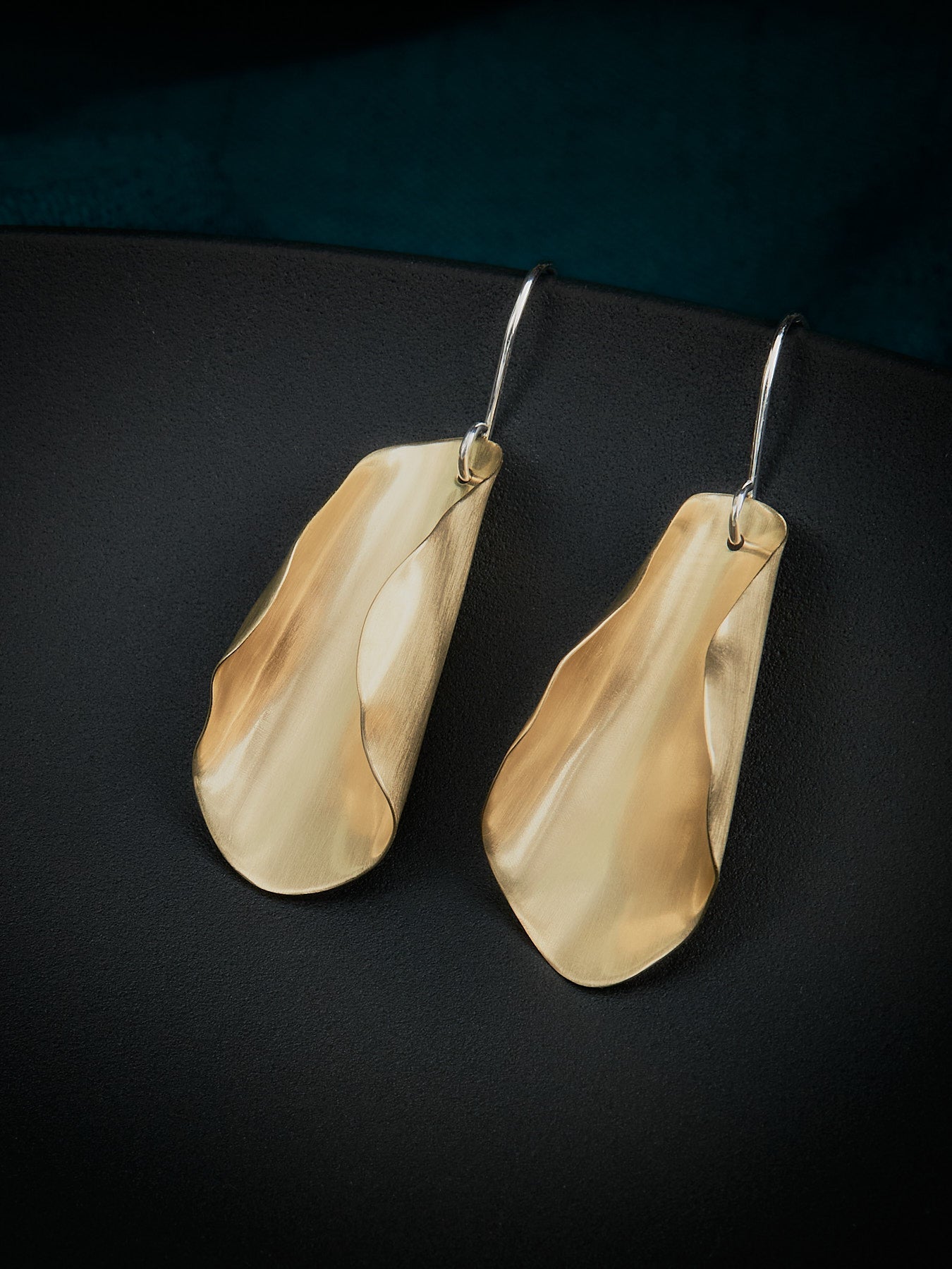 Magnolia statement earrings in brass