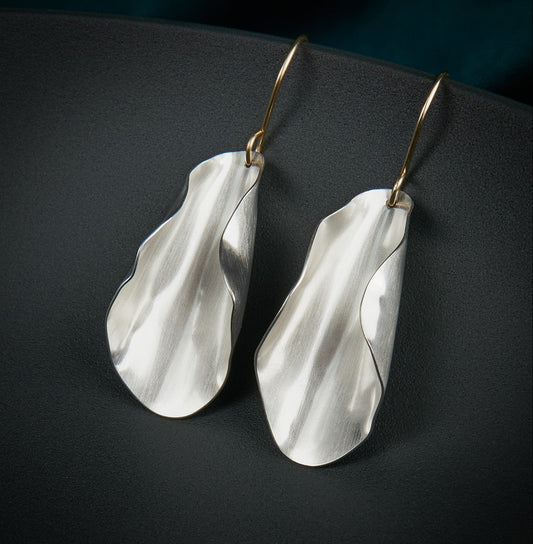 Magnolia statement earrings in silver