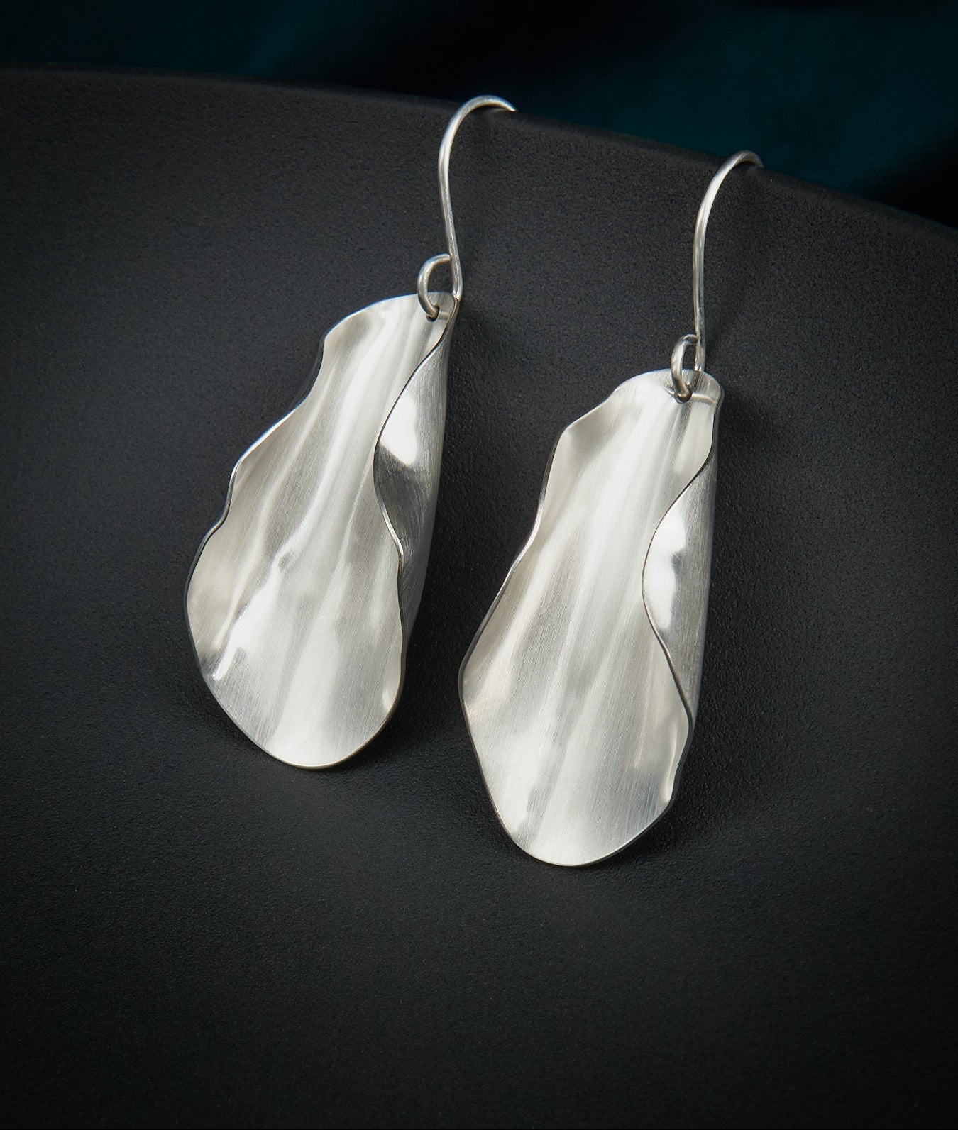 Magnolia statement earrings in silver