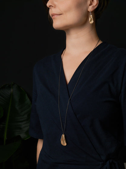 Magnolia statement necklace in brass