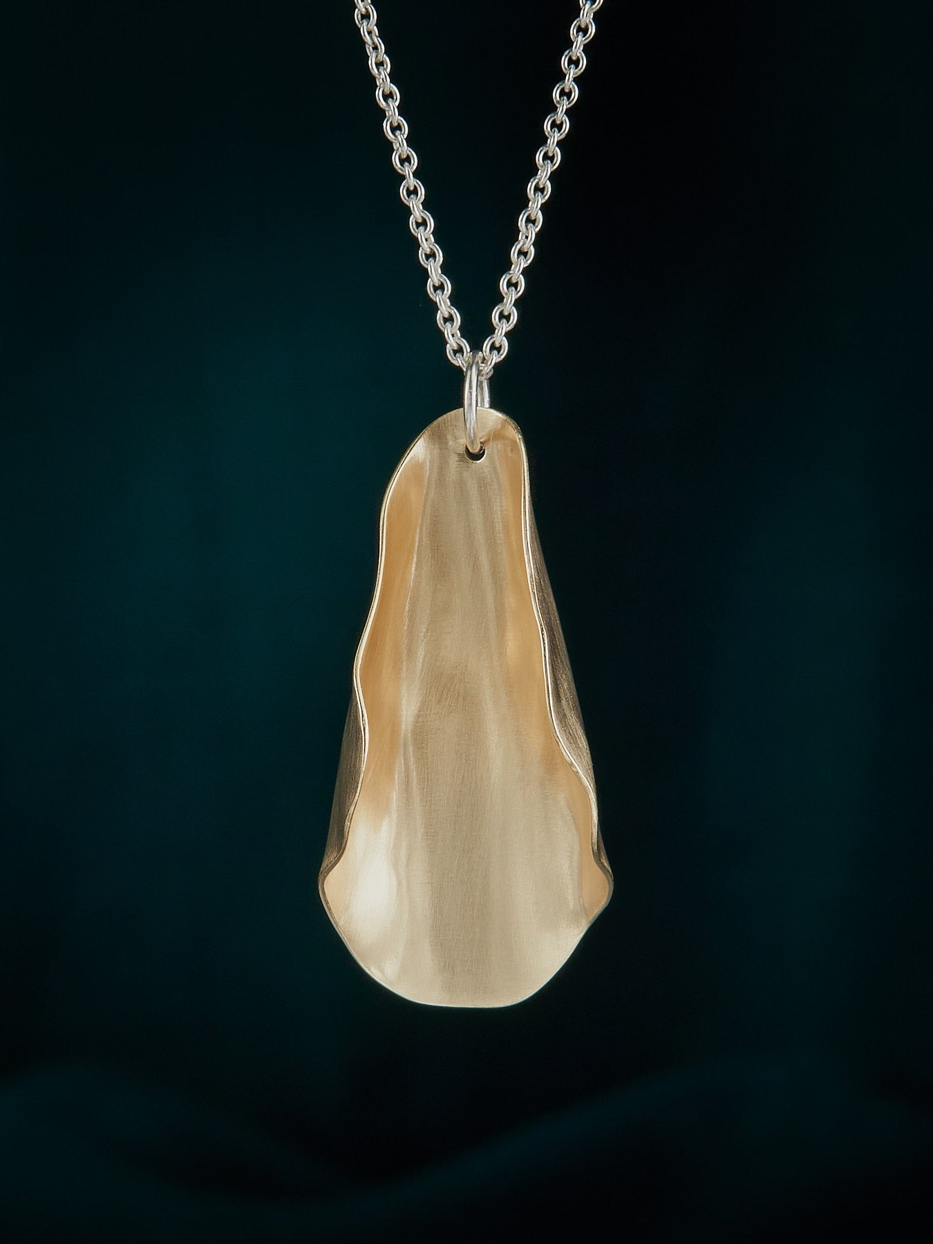 Magnolia statement necklace in brass